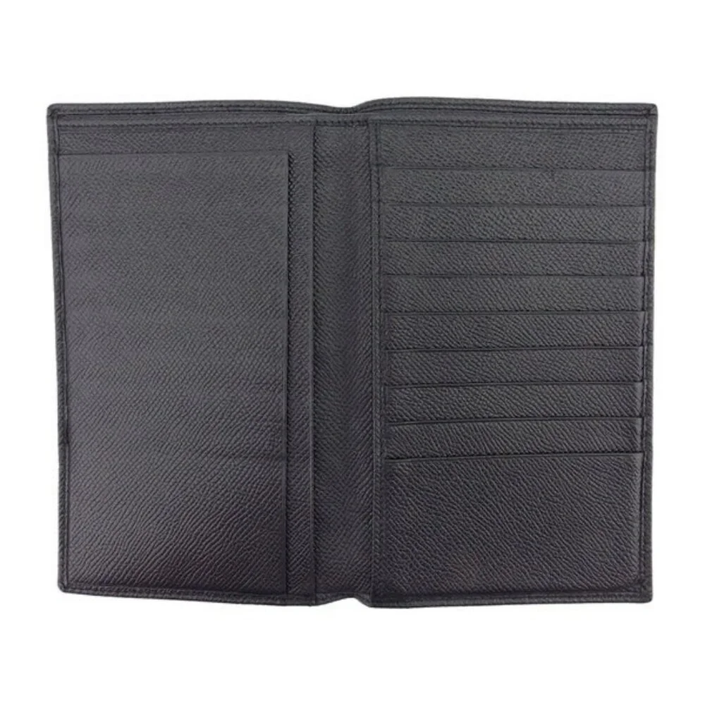 BVLGARI Long Bill Holder Classico Leather Authentic Used
